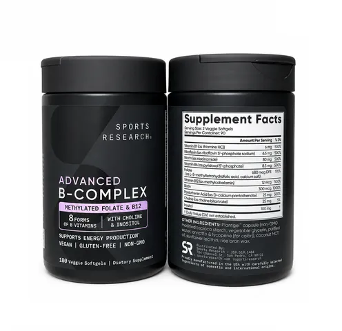 Viên bổ sung Vitamin B Sports Research Advanced B-Complex 180 viên chính hãng Mỹ 817931