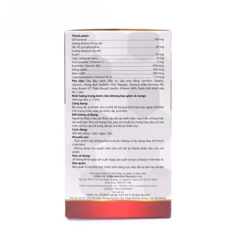 (Công Ty NK) Viên uống bổ máu Fevitt Nano - Hỗ trợ bổ sung Sắt hữu cơ, Acid Folic cho người thiếu máu, da xanh xao - 100 viên viên uống sức khỏe