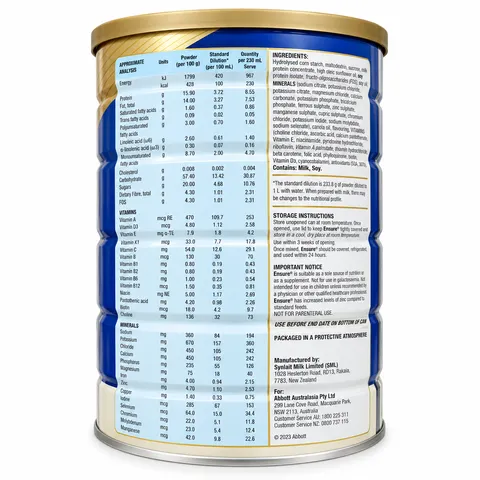 (Úc) Sữa Ensure Hương Vanilla 850g Chính Hãng Sữa Dinh Dưỡng Cho Người Lớn Bổ Sung Vitamin, Khoáng Chất Và Dưỡng Chất Thiết Yếu