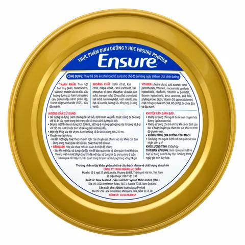 (Úc) Sữa Ensure Hương Vanilla 850g Chính Hãng Sữa Dinh Dưỡng Cho Người Lớn Bổ Sung Vitamin, Khoáng Chất Và Dưỡng Chất Thiết Yếu