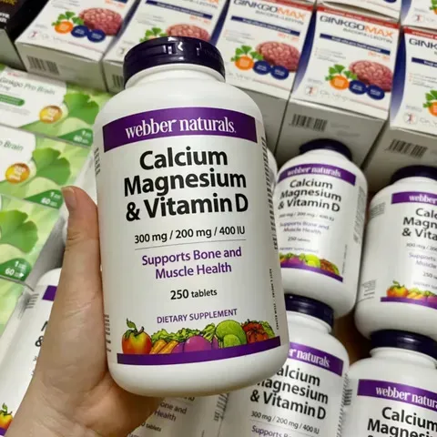 Viên uống Webber Naturals Calcium Magnesium & Vitamin D |250 viên| Hỗ trợ cơ bắp - Bảo vệ/nuôi dưỡng hệ xương & Phòng ngừa loãng xương 818127
