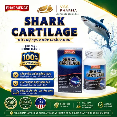 SỤN CA MAP SHARK CARTILAGE lọ 60v - HỖ TRỢ PHỤC HỒI VÀ TÁI TẠO MÔ SỤN KHỚP