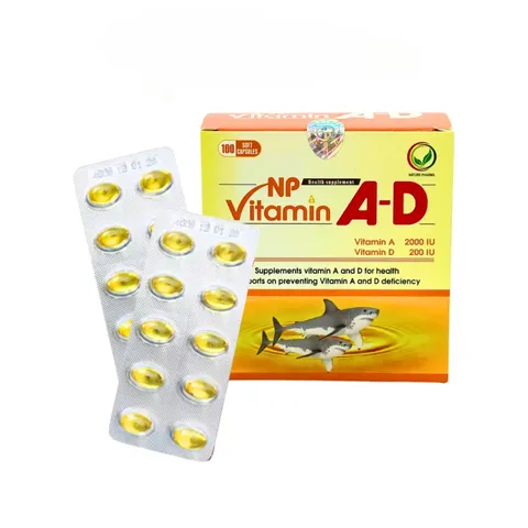 (NK công ty) Viên Uống Vitamin AD NP Hộp 100 Viên – Bổ Sung Vitamin A, D, Hỗ Trợ Giảm Mỏi Mắt, Khô Mắt, Da Khô