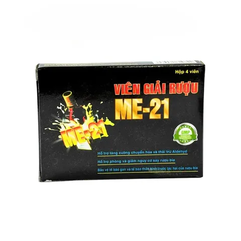 (Công Ty NK) Viên Giải Rượu ME-21 Hộp 4 Viên _ Hỗ Trợ giảm cảm giác say rượu