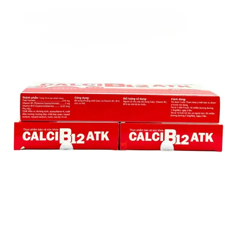 (Date Xa NK) Siro Ống Uống Calci B12 ATK Canxi Lactate Hộp 20 Ống - Bổ Sung Khoáng Chất Và Vitamin B1 B12
