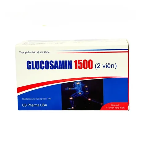 (Công Ty NK) Viên Uống Glucosamin 1500 Hộp 50 Viên Nang Mềm, Hỗ Trợ Giúp Giảm Quá Trình Thoái Hóa Khớp