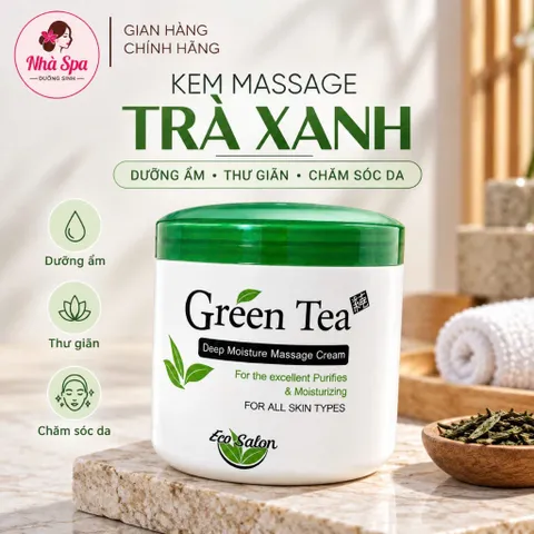 Kem massage Trà Xanh Green Tea HQ. Hàng chuẩn loại 1. Hàng Chính Hãng