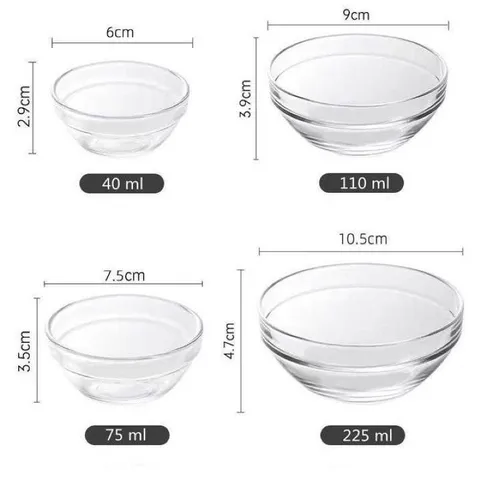 K1- Bát Thuỷ Tinh dùng trong Spa. Có các kích cỡ khác nhau K1