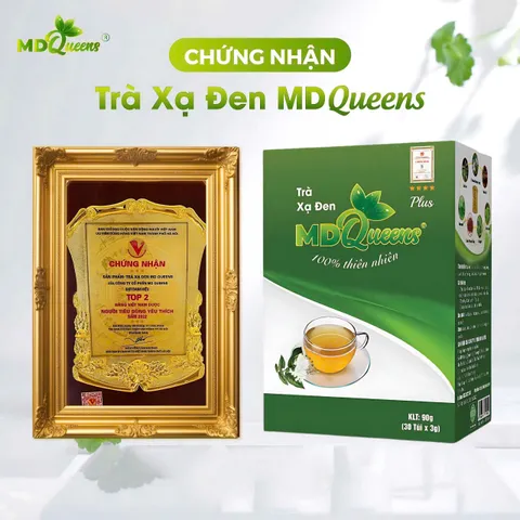 Combo 3 hộp Trà xạ đen MD Queens hộp 30 túi lọc (pha ra 15 lít trà)_Hàng sẵn giao ngay