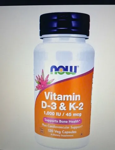 Viên bổ sung Vitamin D3 và K2 1000IU/45mcg Now Foods của Mỹ .