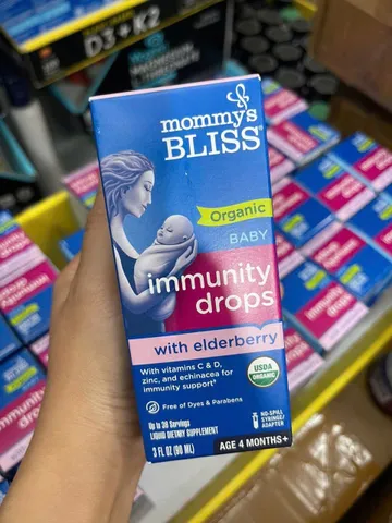 Siro tăng đề kháng hữu cơ Mommy's Bliss immunity drops with elderberry 90ml Mỹ