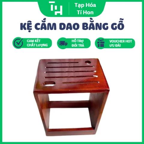 kệ cắm dao bằng gỗ tự nhiên cao cấp (TH691)