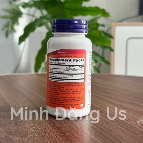 Vitamin D3 K2 1000IU/45mcg (120 Viên),Hỗ trợ tăng cường miễn dịch,Hỗ trợ sức khỏe xương khớp 818302