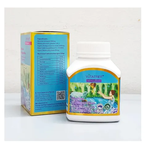 Viên uống Đẹp Da Marine Collagen Plus hãng Vitatree của Úc hộp 100 viên