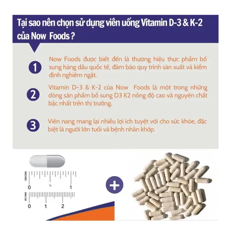 Vitamin D3 K2 1000IU/45mcg (120 Viên),Hỗ trợ tăng cường miễn dịch,Hỗ trợ sức khỏe xương khớp 818302