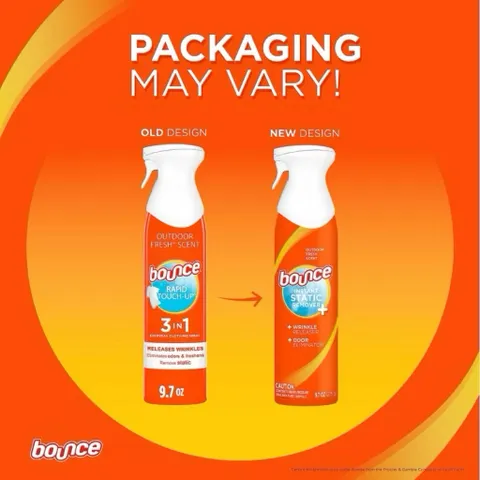 Xịt thơm quần áo Bounce Mỹ Rapid Touch Up 3 in 1 xịt trực tiếp giúp quần áo thơm thẳng chống nhăn khử mùi 275g