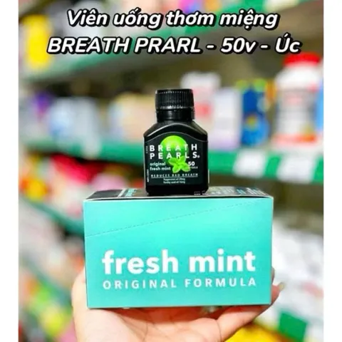 Viên uống thơm miệng Breath Pearls Original Chính Hãng Úc 50 viên mang lại hơi thở thơm mát cả ngày