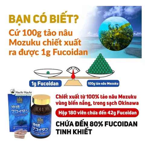 Viên uống Okinawa Fucoidan 180 viên, hỗ trợ nâng cao sức đề kháng