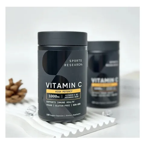 180 Viên Uống Vitamin C 1000mg Sports Research Hỗ Trợ Miễn Dịch