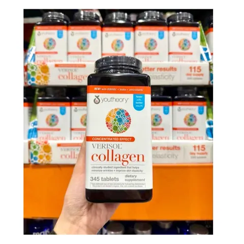 Viên Uống Collagen YouTheory Concentrated Effect Verisol Collagen 345 Viên từ MỸ - Đẹp Da Tóc Móng Khớp
