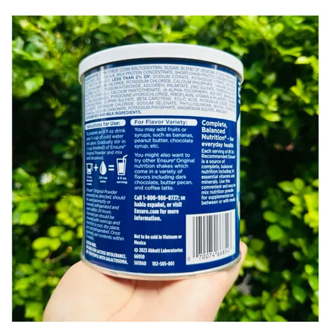 Sữa bột Ensure Mỹ Original Nutriton Powder hương Vani 400g