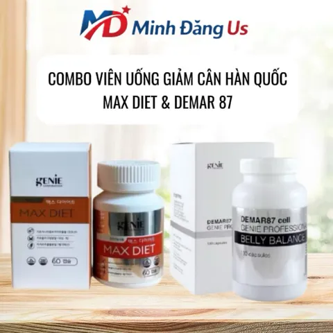 [CHÍNH HÃNG] Combo Viên uống giảm cân giảm béo Demar87, Max diet Genie – Giảm mỡ, giữ dáng, không mệt mỏi