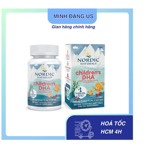 DHA Nordic Naturals Children's DHA Strawberry Flavor Vị Dâu Cho Trẻ Từ 3 Tuổi