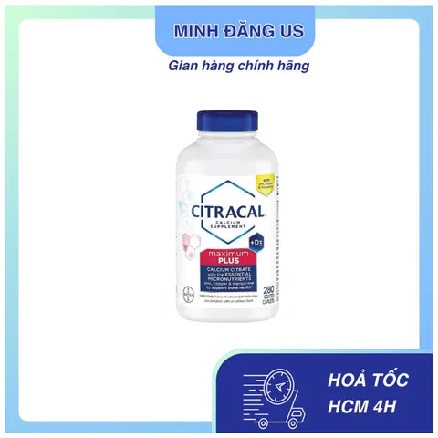 iên uống bổ sung Canxi, D3 Citracal Calcium + D3 280 viên của Mỹ.