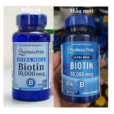 Viên uống Biotin Puritan's Pride 100 viên hỗ trợ mọc tóc và giảm rụng tóc