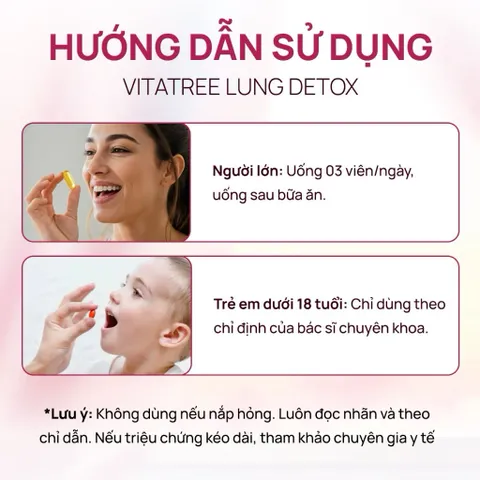 Viên uống bổ phổi Vitatree Lung Detox 60 viên giúp cải thiện chức năng phổi và tăng cường miễn dịch