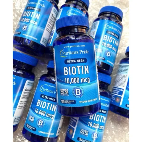 Viên uống Biotin mọc tóc, đẹp da Puritan's Pride Ultra Mega BIOTIN 10000mg 100 viên từ MỸ