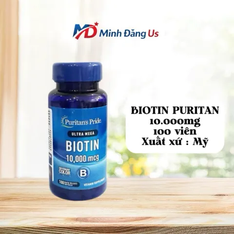 Viên uống Biotin mọc tóc, đẹp da Puritan's Pride Ultra Mega BIOTIN 10000mg 100 viên từ MỸ