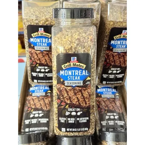 GIA VỊ TẨM ƯỚP THỊT BÒ NƯỚNG MONTREAL STEAK SEASONING MC CORMICK hủ 822GR của Mỹ 🍀