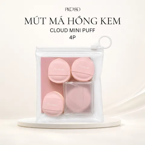 Combo 4 Mút Xỏ Ngón Tán Má Hồng Và Che Khuyết Điểm Piccasso Cloud Micro Puff