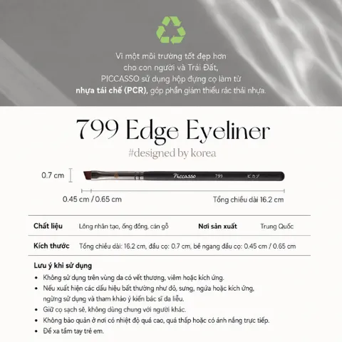 Cọ Kẻ mắt Piccasso Brush 799 Edge Eyeliner - Kẻ mắt sắc sảo