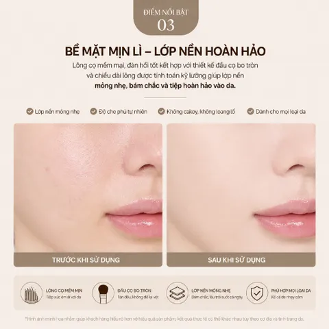 Cọ Tán Kem Nền Đầu Tròn Vát Cao Cấp Piccasso FB22 Base Master Foundation