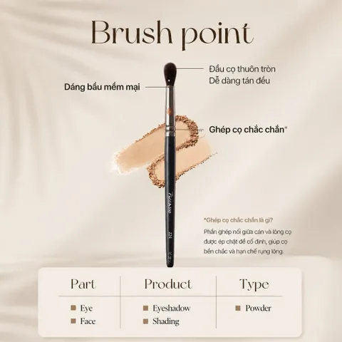 Bộ đôi cọ mắt Piccasso Premium 224, 207A Eyeshadow