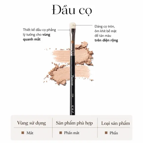 Cọ mắt Piccasso Premium Line 239 Eyeshadow Brush – Dặm màu mắt chuẩn, lên màu tốt