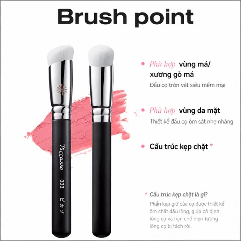 Cọ Piccasso 333 Cream Cheek Brush - Má hồng dạng kem chuyên dụng