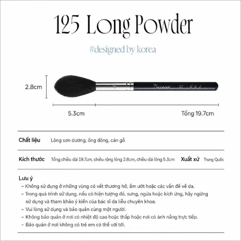 Cọ Phấn Phủ Dáng Dài Cao Cấp Piccasso 125 Long Powder Brush