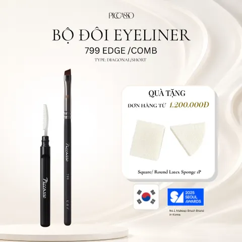 BỘ ĐÔI CỌ VIỀN MẮT PICCASSO 799 & LƯỢC CHẢI MI