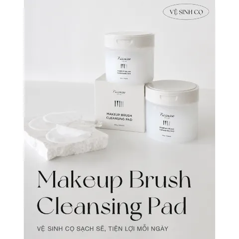 Khăn Giấy Lau Cọ Trang Điểm Piccasso Makeup Brush Cleansing Pad Hàn (Hộp 60 Miếng)
