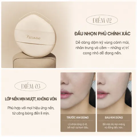Combo 5 Mút Tán Cushion Và Kem Nền Đa Năng Cao Cấp Piccasso Cloud Puff