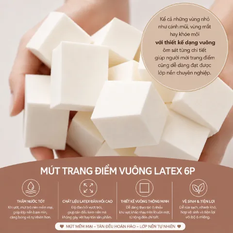 Mút Tán Nền Vuông Cao Cấp Piccasso Latex Sponge