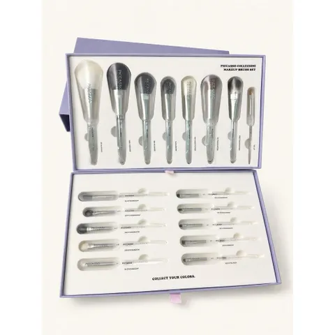 Bộ 18 Cọ Trang Điểm Chuyên Nghiệp Piccasso Collezioni Cán Trong Suốt