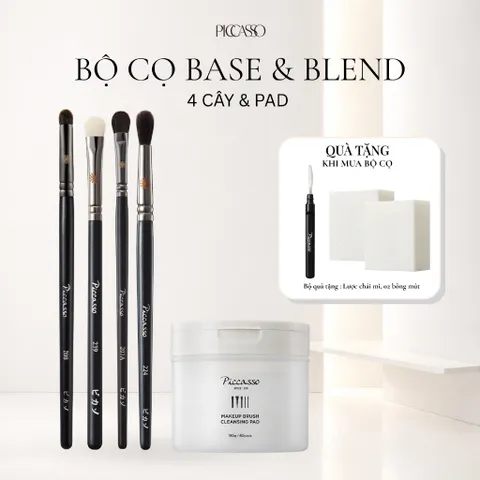 BỘ CỌ BASE & BLEND PICCASSO (4 CÂY & CLEANSING PAD)