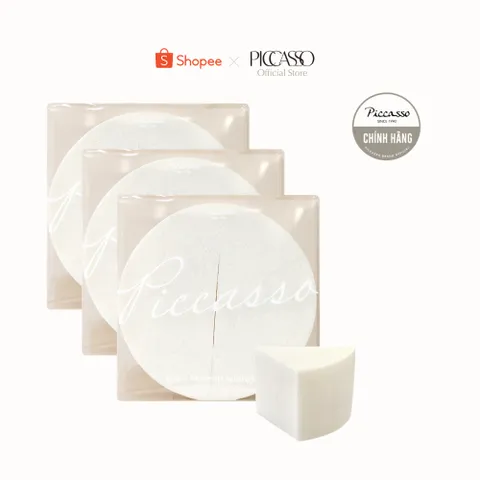 [SET 3]  Yêu thích Bông Mút Trang Điểm Piccasso Latex Round Sponge 6P – Mút Tròn Tán Nền Mịn