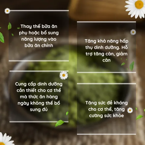 Bột dinh dưỡng Vhealth trà xanh matcha 500g 20 gói, ngũ cốc hỗn hợp hạt, protein thực vật, chất xơ FOS Inulin