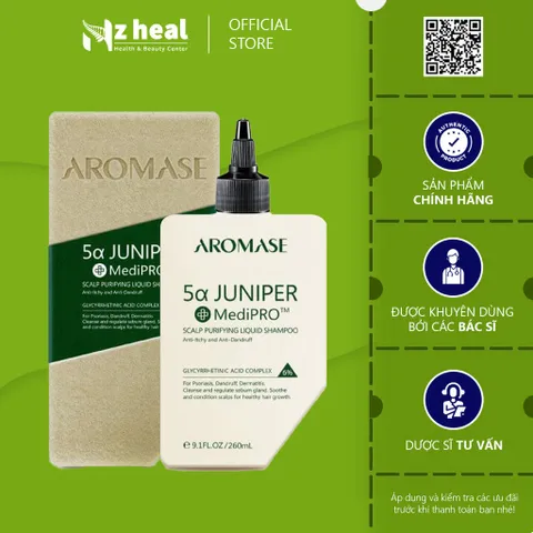 [Hỏa tốc] Dầu gội sạch da đầu chuyên sâu lỏng Aromase 5α Juniper MediPRO Scalp Purifying Liquid Shampoo 80ml
