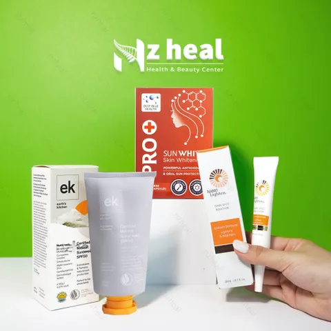 [Hỏa tốc] Bộ ba giảm nám, trắng da và chống nắng: EK SPF50+, Nano Lighten, Pro SunWhite - NZHEAL